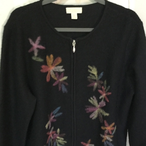 Appleseed's Black Floral Wool Jacket - Picture 2 of 14